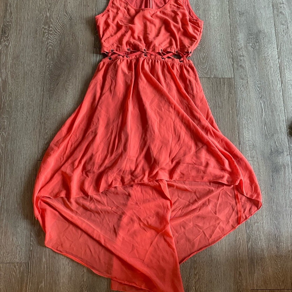 Forever 21 Coral Asymmetrical Dress